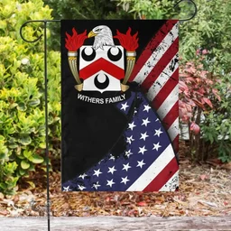 American Withers Coat of Arms on American Flag U.S. Flag Garden Flag/ House Flag