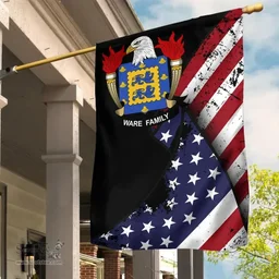 American Ware Coat of Arms on American Flag U.S. Flag Garden Flag/ House Flag