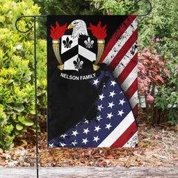 American Nelson Coat of Arms on American Flag U.S. Flag Garden Flag/ House Flag