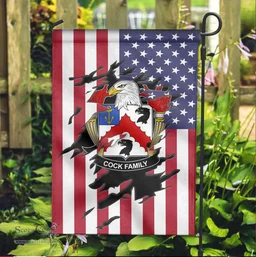 ScotsTee Shop American Cock Coat of Arms Scratch on American Flag U.S. Flag Garden Flag/ House Flag