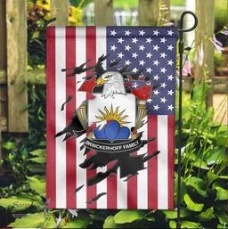 ScotsTee Shop American Brinckerhoff Coat of Arms Scratch on American Flag U.S. Flag Garden Flag/ House Flag