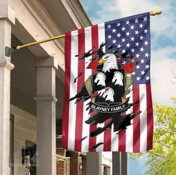 ScotsTee Shop American Blayney Coat of Arms Scratch on American Flag U.S. Flag Garden Flag/ House Flag