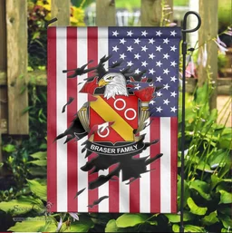 ScotsTee Shop American Braser Coat of Arms Scratch on American Flag U.S. Flag Garden Flag/ House Flag
