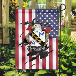 ScotsTee Shop American Converse Coat of Arms Scratch on American Flag U.S. Flag Garden Flag/ House Flag
