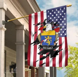 ScotsTee Shop American Dix Coat of Arms Scratch on American Flag U.S. Flag Garden Flag/ House Flag