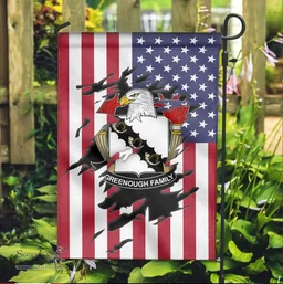 ScotsTee Shop American Greenough Coat of Arms Scratch on American Flag U.S. Flag Garden Flag/ House Flag