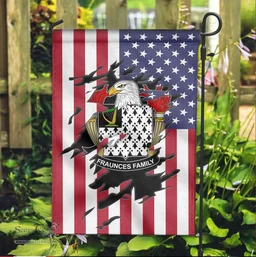 ScotsTee Shop American Fraunces Coat of Arms Scratch on American Flag U.S. Flag Garden Flag/ House Flag
