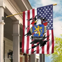 ScotsTee Shop American Lloyd Coat of Arms Scratch on American Flag U.S. Flag Garden Flag/ House Flag