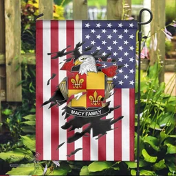 ScotsTee Shop American Macy Coat of Arms Scratch on American Flag U.S. Flag Garden Flag/ House Flag