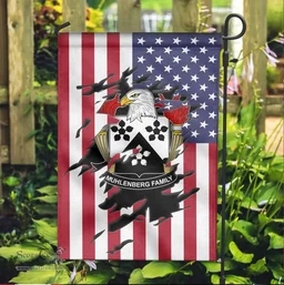 ScotsTee Shop American Muhlenberg Coat of Arms Scratch on American Flag U.S. Flag Garden Flag/ House Flag