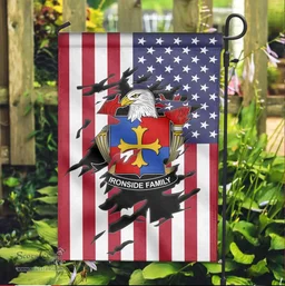 ScotsTee Shop American Ironside Coat of Arms Scratch on American Flag U.S. Flag Garden Flag/ House Flag