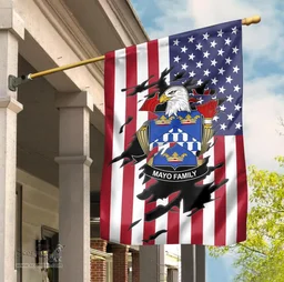 ScotsTee Shop American Mayo Coat of Arms Scratch on American Flag U.S. Flag Garden Flag/ House Flag