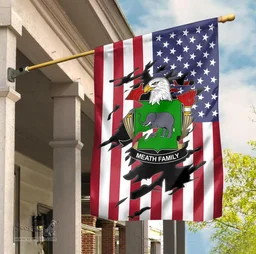 ScotsTee Shop American Meath Coat of Arms Scratch on American Flag U.S. Flag Garden Flag/ House Flag