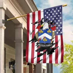 ScotsTee Shop American McCoun Coat of Arms Scratch on American Flag U.S. Flag Garden Flag/ House Flag