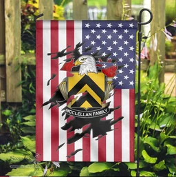 ScotsTee Shop American McClellan Coat of Arms Scratch on American Flag U.S. Flag Garden Flag/ House Flag