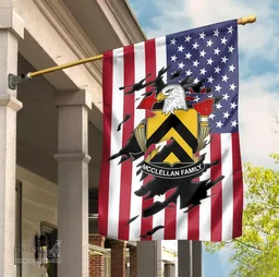 ScotsTee Shop American McClellan Coat of Arms Scratch on American Flag U.S. Flag Garden Flag/ House Flag