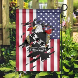 ScotsTee Shop American Kemble Coat of Arms Scratch on American Flag U.S. Flag Garden Flag/ House Flag