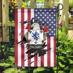 ScotsTee Shop American King Coat of Arms Scratch on American Flag U.S. Flag Garden Flag/ House Flag