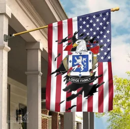 ScotsTee Shop American Lodge Coat of Arms Scratch on American Flag U.S. Flag Garden Flag/ House Flag