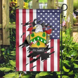 ScotsTee Shop American Joy Coat of Arms Scratch on American Flag U.S. Flag Garden Flag/ House Flag