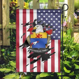 ScotsTee Shop American White Coat of Arms Scratch on American Flag U.S. Flag Garden Flag/ House Flag