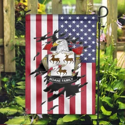 ScotsTee Shop American Roane Coat of Arms Scratch on American Flag U.S. Flag Garden Flag/ House Flag