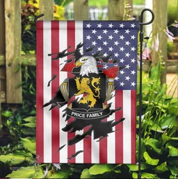ScotsTee Shop American Price Coat of Arms Scratch on American Flag U.S. Flag Garden Flag/ House Flag