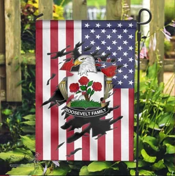 ScotsTee Shop American Roosevelt Coat of Arms Scratch on American Flag U.S. Flag Garden Flag/ House Flag