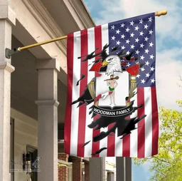 ScotsTee Shop American Woodman Coat of Arms Scratch on American Flag U.S. Flag Garden Flag/ House Flag