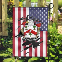 ScotsTee Shop American Spotswood Coat of Arms Scratch on American Flag U.S. Flag Garden Flag/ House Flag