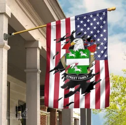 ScotsTee Shop American Street Coat of Arms Scratch on American Flag U.S. Flag Garden Flag/ House Flag