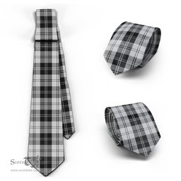 ScotsTee Shop Scottish Erskine Black and White Tartan Tie Plaid Necktie