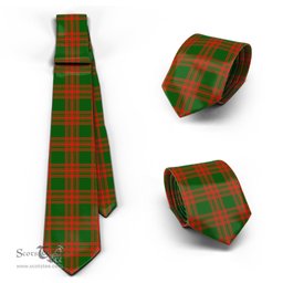 ScotsTee Shop Scottish Menzies Green Modern Tartan Tie Plaid Necktie