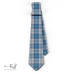ScotsTee Shop Scottish Menzies Dress Blue and White Tartan Tie Plaid Necktie