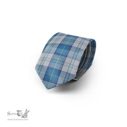 ScotsTee Shop Scottish Menzies Dress Blue and White Tartan Tie Plaid Necktie