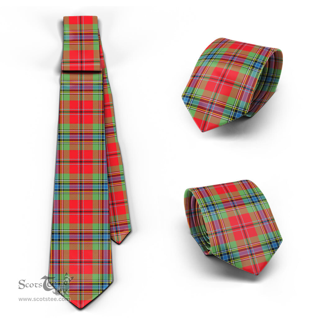 ScotsTee Shop Scottish MacLean of Duart Modern Tartan Tie Plaid Necktie