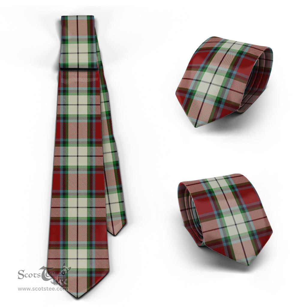 ScotsTee Shop Scottish Rose White Dress Tartan Tie Plaid Necktie