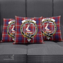 ScotsTee Shop Scottish Ainslie Clan Crest Tartan Pillow/ Pillow Cover Tartan Accessories for Home