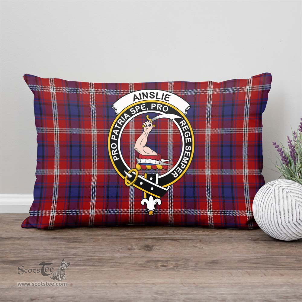 ScotsTee Shop Scottish Ainslie Clan Crest Tartan Pillow/ Pillow Cover Tartan Accessories for Home