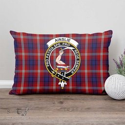 ScotsTee Shop Scottish Ainslie Clan Crest Tartan Pillow/ Pillow Cover Tartan Accessories for Home