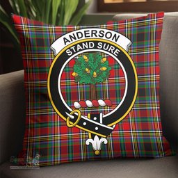 ScotsTee Shop Scottish Anderson of Arbrake Clan Crest Tartan Pillow/ Pillow Cover Tartan Accessories for Home