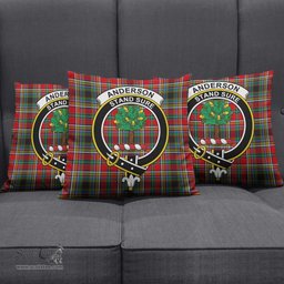 ScotsTee Shop Scottish Anderson of Arbrake Clan Crest Tartan Pillow/ Pillow Cover Tartan Accessories for Home