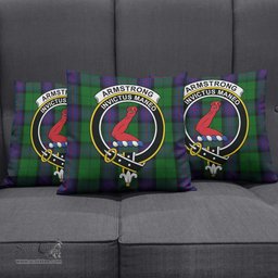 ScotsTee Shop Scottish Armstrong Clan Crest Tartan Pillow/ Pillow Cover Tartan Accessories for Home
