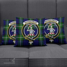 ScotsTee Shop Scottish Bannerman Clan Crest Tartan Pillow/ Pillow Cover Tartan Accessories for Home