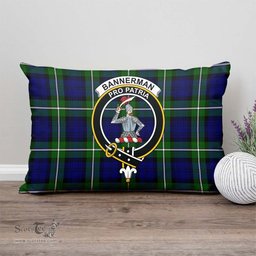 ScotsTee Shop Scottish Bannerman Clan Crest Tartan Pillow/ Pillow Cover Tartan Accessories for Home