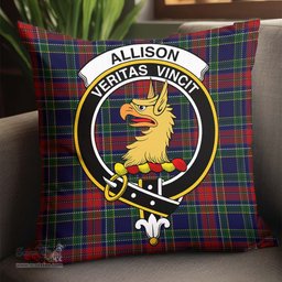 ScotsTee Shop Scottish Allison Red Clan Crest Tartan Pillow/ Pillow Cover Tartan Accessories for Home