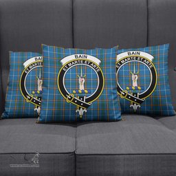 ScotsTee Shop Scottish Bain Clan Crest Tartan Pillow/ Pillow Cover Tartan Accessories for Home