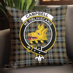 ScotsTee Shop Scottish Campbell Argyll Weathered Clan Crest Tartan Pillow/ Pillow Cover Tartan Accessories for Home