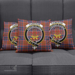 ScotsTee Shop Scottish Cameron of Lochiel Ancient Clan Crest Tartan Pillow/ Pillow Cover Tartan Accessories for Home