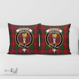 ScotsTee Shop Scottish Chisholm Clan Crest Tartan Pillow/ Pillow Cover Tartan Accessories for Home